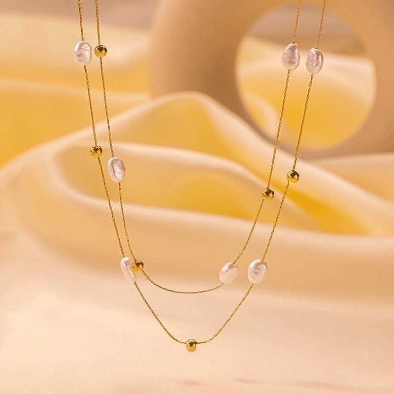 304 Stainless Steel 18K Gold Plated Elegant Minimalist Polishing Plating Geometric Necklace