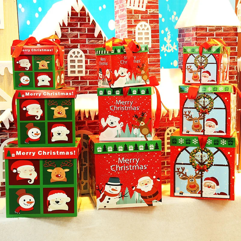 Christmas Party Decoration Large Medium Small Christmas Gift Box Christmas Tree Bottom Decoration Gift Box Gift Bag