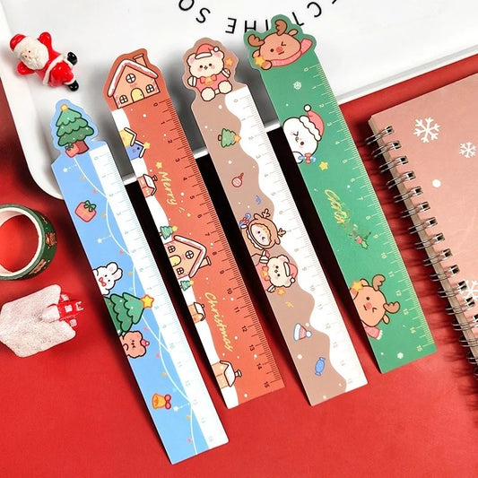 Cartoon Christmas Magnetic Cute Elk Student Soft Ruler