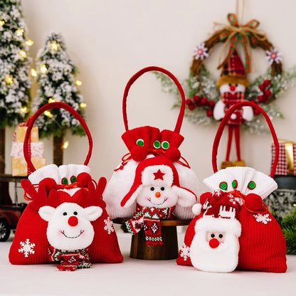 Christmas Nordic Style Santa Claus Snowman Polyester Party Festival Gift Wrapping Supplies Gift Bags