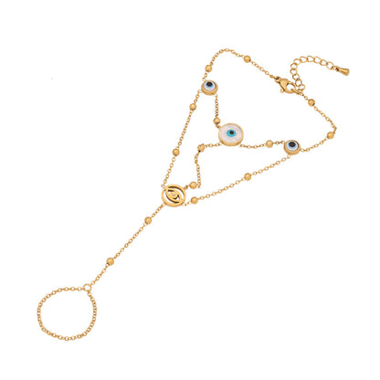 Women Expressive Eye Heart Stainless Steel Electroplating Bracelets