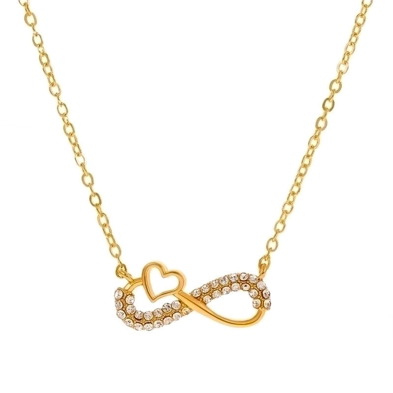Casual Minimalist Cross Infinity Heart Shape Titanium Steel Copper Plating Hollow Out Inlay Crystal Rhinestones Zircon 18k Gold Plated Gold Plated Silver Plated Pendant Necklace