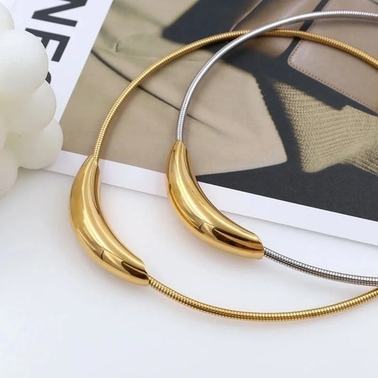 Modern Style Round Stainless Steel Titanium Steel Plating Choker