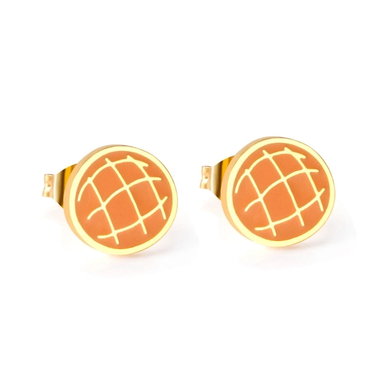 Cute Pumpkin Pineapple Stainless Steel Ear Studs 1 Pair