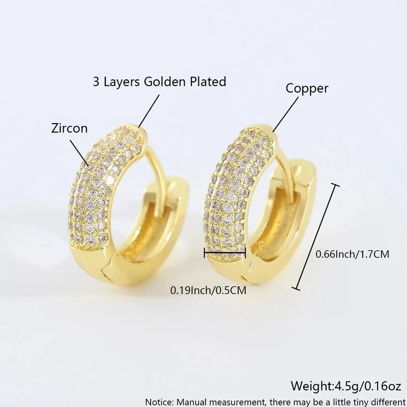 1 Pair Elegant Minimalist Classic Style Geometric Inlay Copper Zircon Earrings