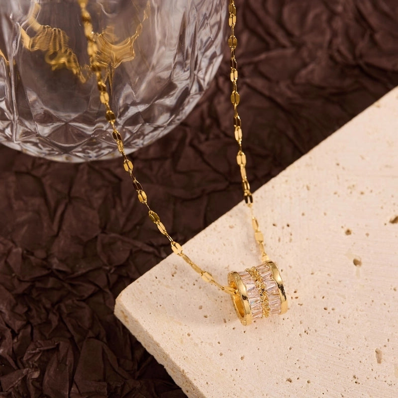 Titanium Steel Copper Leaf Heart Shape Pendant Necklace