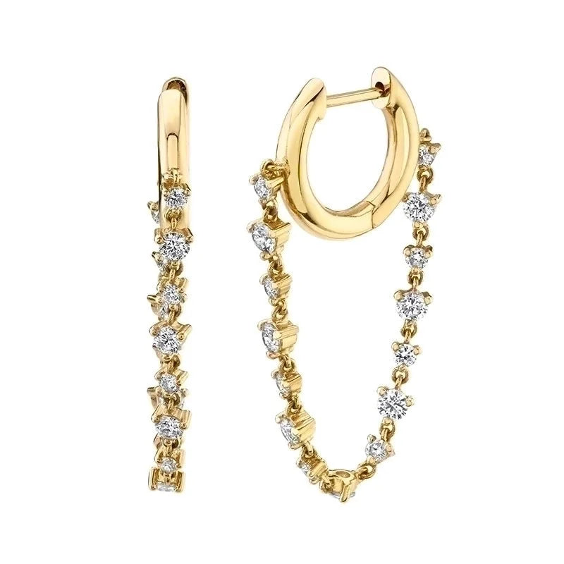 1 Pair Fashion Cross Heart Shape Plating Copper Zircon Dangling Earrings