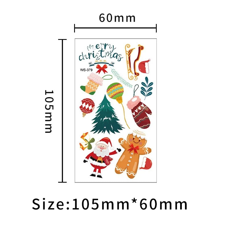 Christmas Santa Claus Transfer Stickers Tattoos & Body Art 1 Piece