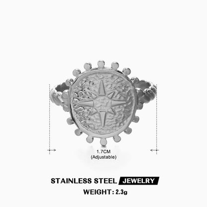 304 Stainless Steel 18K Gold Plated IG Style Plating Cross Open Rings