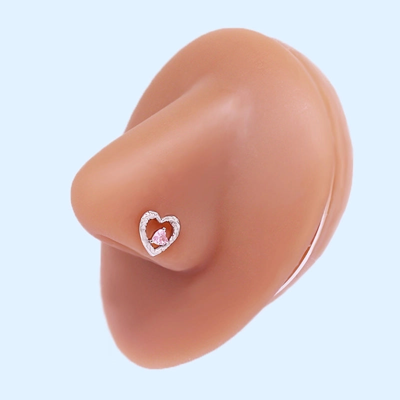 Minimalist Star Graffiti Flame Stainless Steel Epoxy Plating Inlay Artificial Rhinestones Zircon White Gold Plated Gold Plated Nose Studs