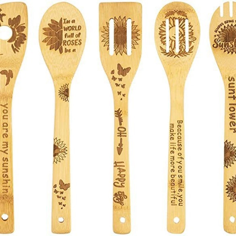 Minimalist Animal Letter Bamboo Shovel Kit 5 Pieces Set