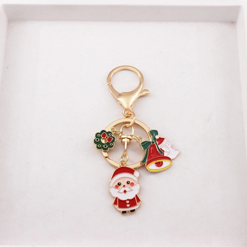 Cartoon Style Santa Claus Snowflake Zinc Alloy Christmas Unisex Keychain