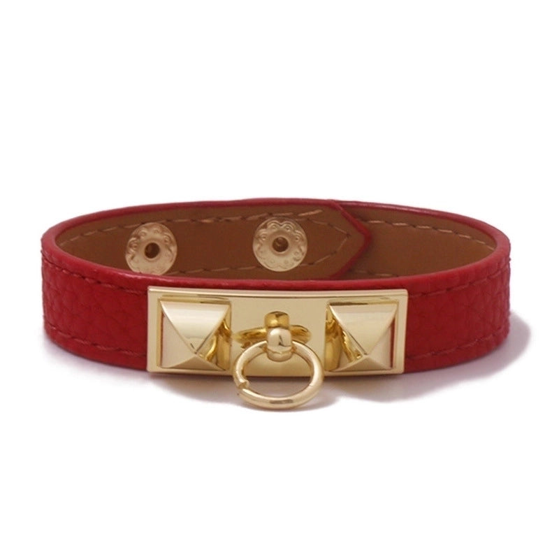 Alloy Copper Hip-Hop Retro Square Bangle