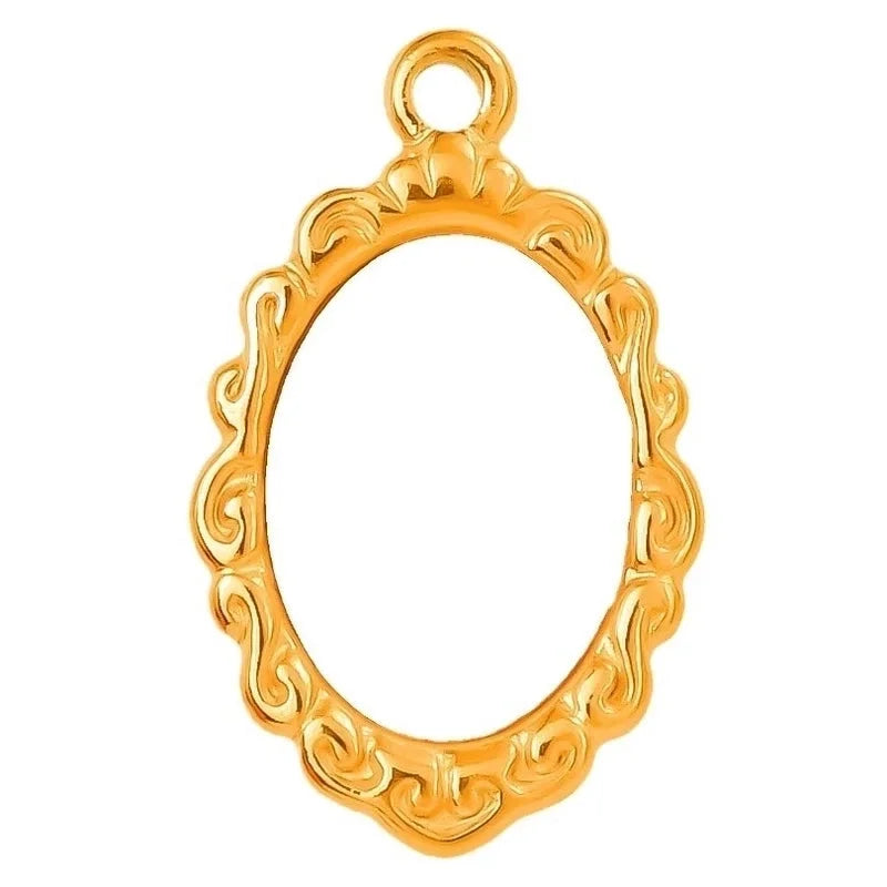 Vintage Style Classic Style Oval 304 Stainless Steel Shell Abalone Shell 18K Gold Plated Irregular Plating Pendant Necklace