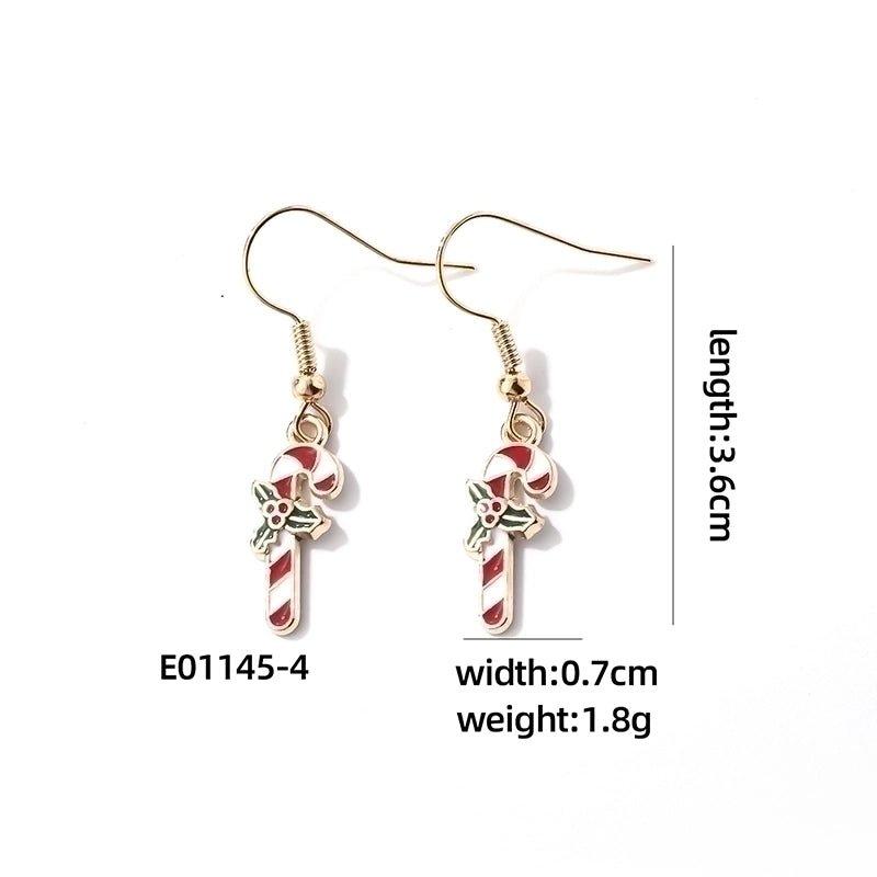 1 Pair Casual Cute Sweet Christmas Tree Santa Claus Christmas Socks Plating 304 Stainless Steel K Gold Plated Drop Earrings