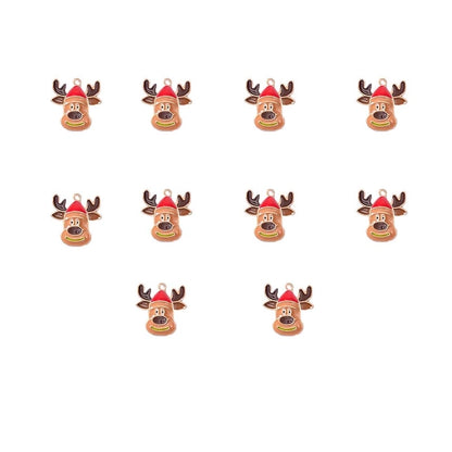 10 PCS/Package 15.9*17.8mm 16*22MM 18.1*19mm Alloy Christmas Hat Christmas Tree Santa Claus Pendant Jewelry Accessories