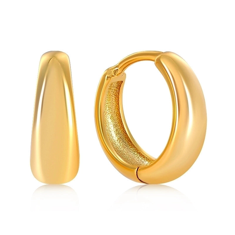 1 Pair Retro Round Copper Zircon Hoop Earrings