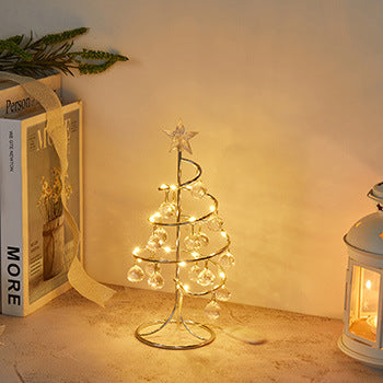 Christmas Electroplated Iron Tree Led Lighted Crystal Christmas Tree Desktop Decoration Christmas Eve Party Supplies