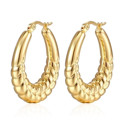 1 Pair Fashion Solid Color Plating 304 Stainless Steel 18K Gold Plated Earrings