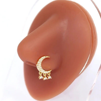 1 Piece Nose Rings & Studs Minimalist Classic Style Heart Shape Butterfly Stainless Steel Titanium Steel Copper Plating Inlay Rhinestones Zircon Gold Plated Nose Rings & Studs