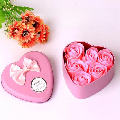 Christmas Valentine'S Day Romantic Heart Shape Iron Date Festival Soap Flower