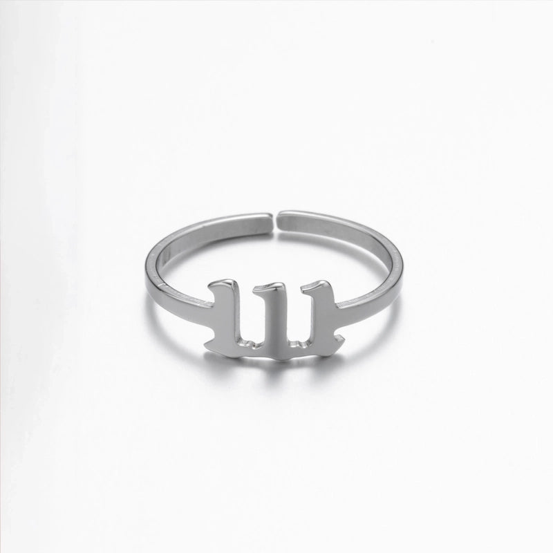Retro Letter 201 Stainless Steel 18K Gold Plated Plating Open Ring