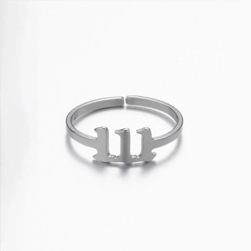 Retro Letter 201 Stainless Steel 18K Gold Plated Plating Open Ring