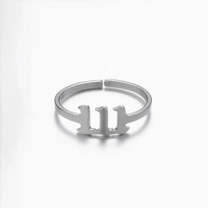 Retro Letter 201 Stainless Steel 18K Gold Plated Plating Open Ring