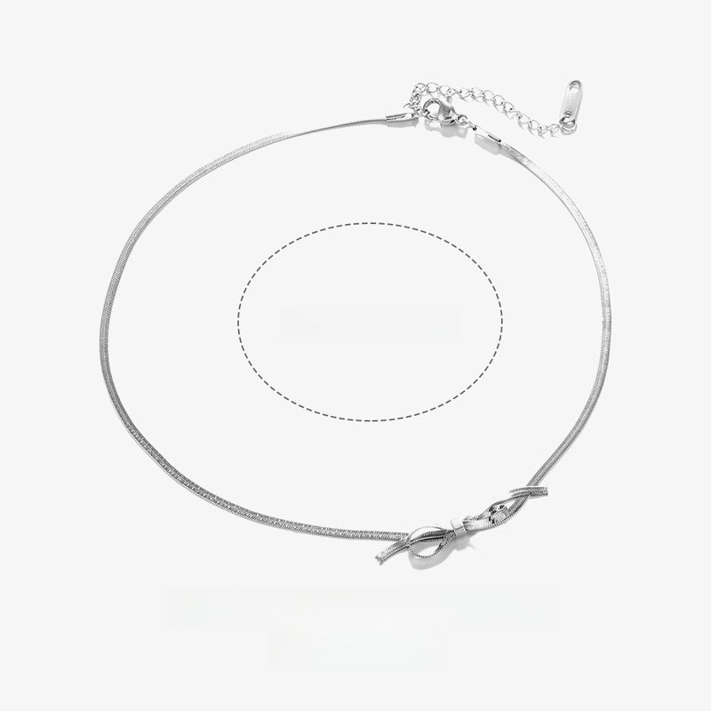 304 Stainless Steel 18K Gold Plated Minimalist Classic Style Plating Bow Knot 304 Stainless Steel Necklace