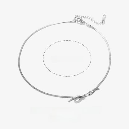 304 Stainless Steel 18K Gold Plated Minimalist Classic Style Plating Bow Knot 304 Stainless Steel Necklace
