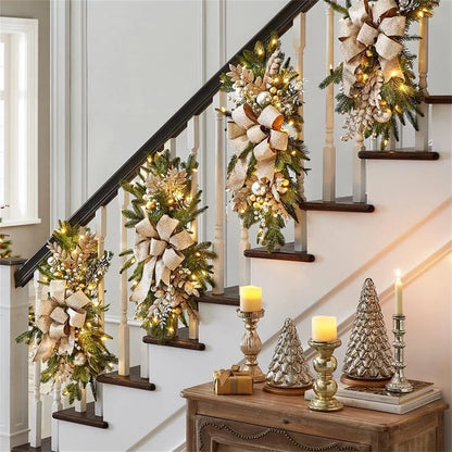 Christmas Decorations Stair Wreath Stair Decoration Hanging Ornaments Christmas Scene Layout