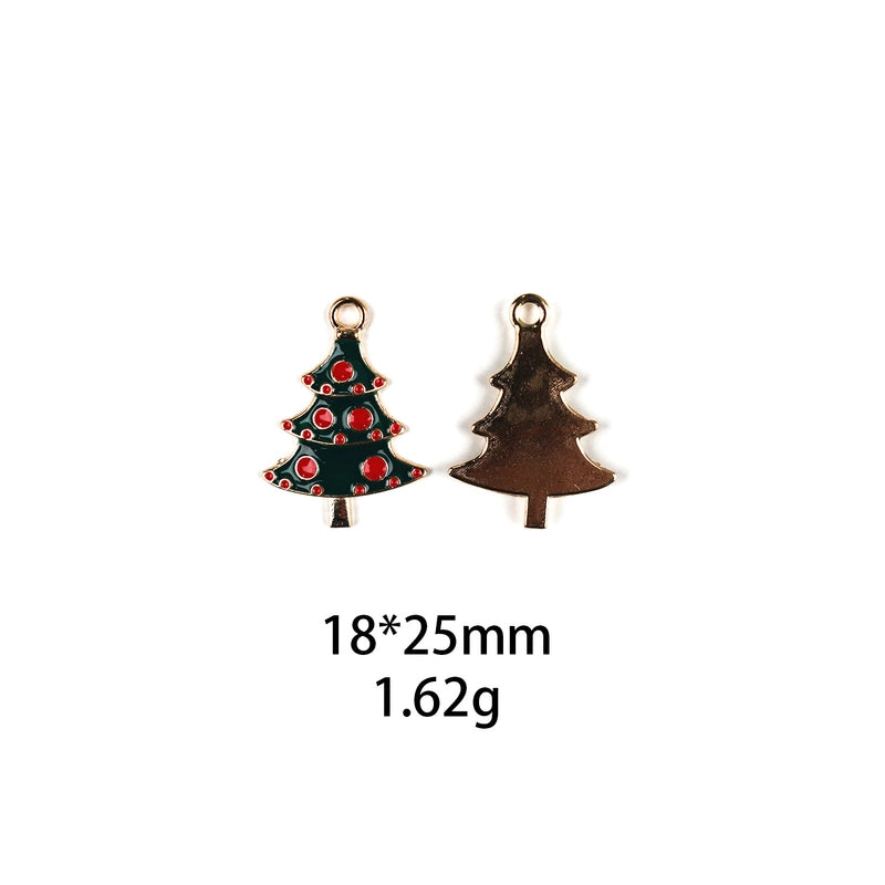 10 PCS/Package Zinc Alloy Christmas Tree Santa Claus Christmas Socks Pendant Jewelry Accessories
