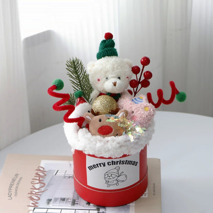 Christmas Cute Bear Artificial Flowers