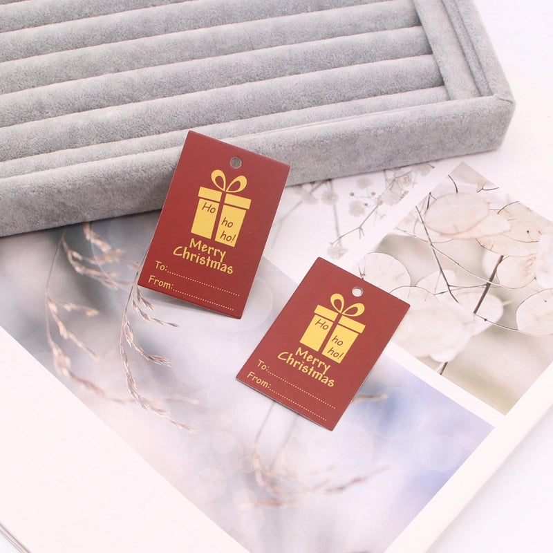 100 PCS/Package Minimalist Classic Style Christmas Color Block Jewelry Packaging Cards