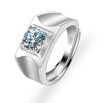 Copper Inlay Waves Heart Shape Crown Zircon Open Rings