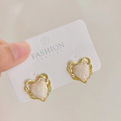 1 Pair IG Style Minimalist Heart Shape Flower Bow Knot Inlay Alloy Artificial Pearls Rhinestones Drop Earrings Earrings Ear Studs