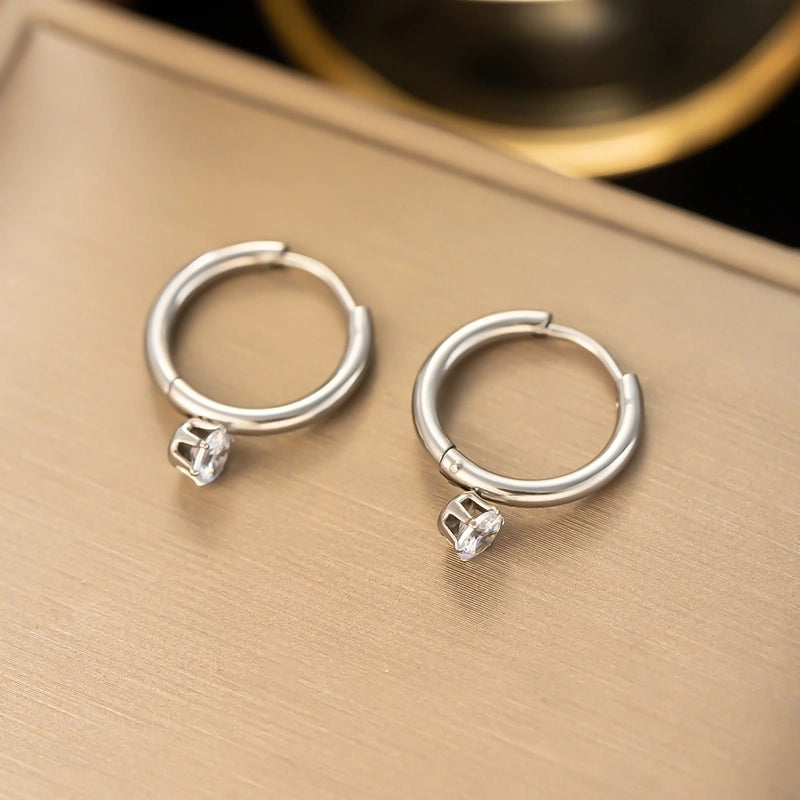 1 Pair Sweet Letter Heart Shape Flower Plating Titanium Steel Ear Studs