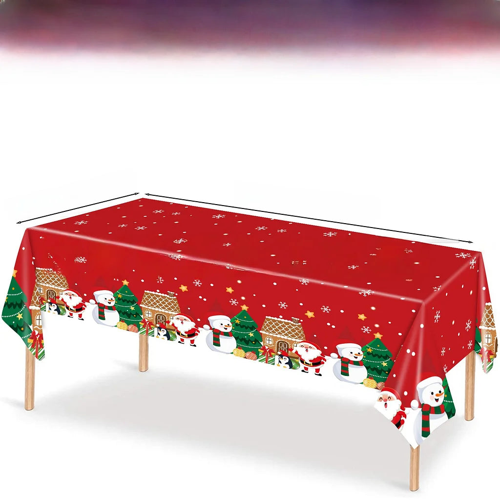 3 Pieces Christmas Tablecloth Holiday Party Tablecloth Christmas Tree Tablecloth Red And Green Christmas Theme Tablecloth Table Cover