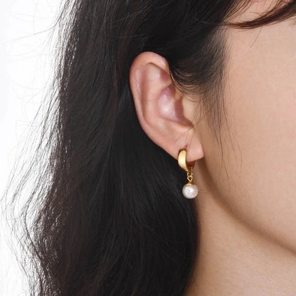 1 Pair Retro Geometric 201 Stainless Steel Gold Plated Drop Earrings