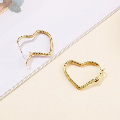 Fashion Letter Plating Titanium Steel 18K Gold Plated Earrings