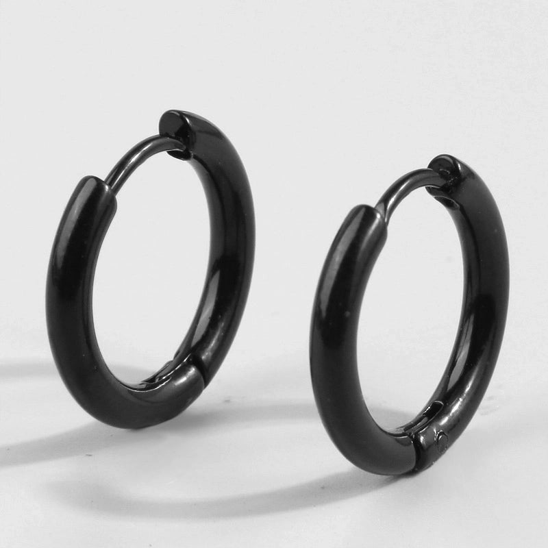 1 Pair Minimalist Triangle Circle Heart Shape Stainless Steel Hoop Earrings