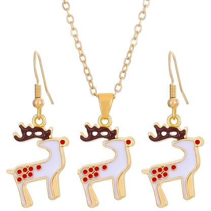 Cartoon Style Snowman Elk Alloy Plating 14k Gold Plated Christmas Women's Earrings Necklace