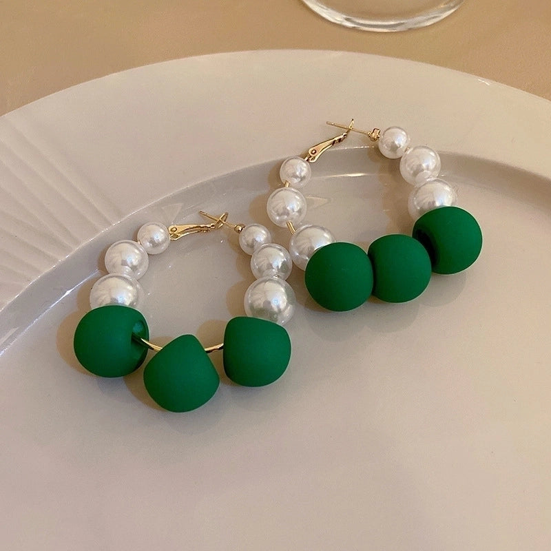 Retro Bear Heart Shape Bow Knot Arylic Alloy Cloth Enamel Artificial Pearls Rhinestones Opal Women\'s Earrings 1 Pair