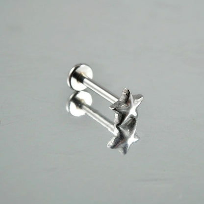 2 Pieces Lip Rings Casual Hawaiian Tropical Star Moon 304 Stainless Steel 18K Gold Plated Ear Cartilage Rings & Studs