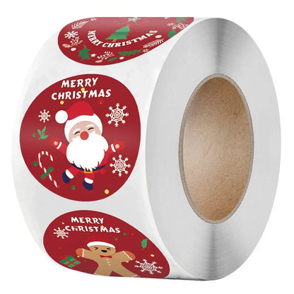 Cute Cowhide Self-adhesive Label Christmas Decorative Label Roll Stickers
