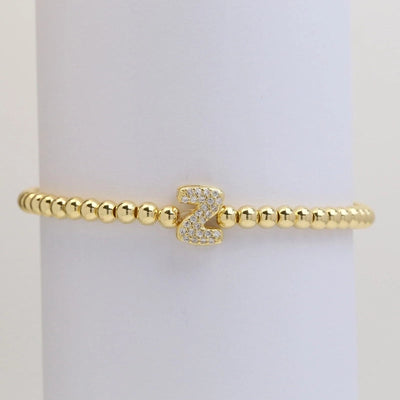 Xi Yin Hot Sale Brass Micro-Inlaid Bubble Balloon Diy26 English Letters Copper Bead Beaded Elastic Wire Bracelet
