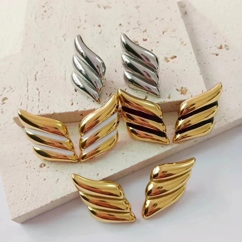 1 Piece Vintage Style Petal Plating 304 Stainless Steel None 18K Gold Plated Stainless Steel Earrings