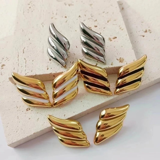 1 Piece Vintage Style Petal Plating 304 Stainless Steel None 18K Gold Plated Stainless Steel Earrings