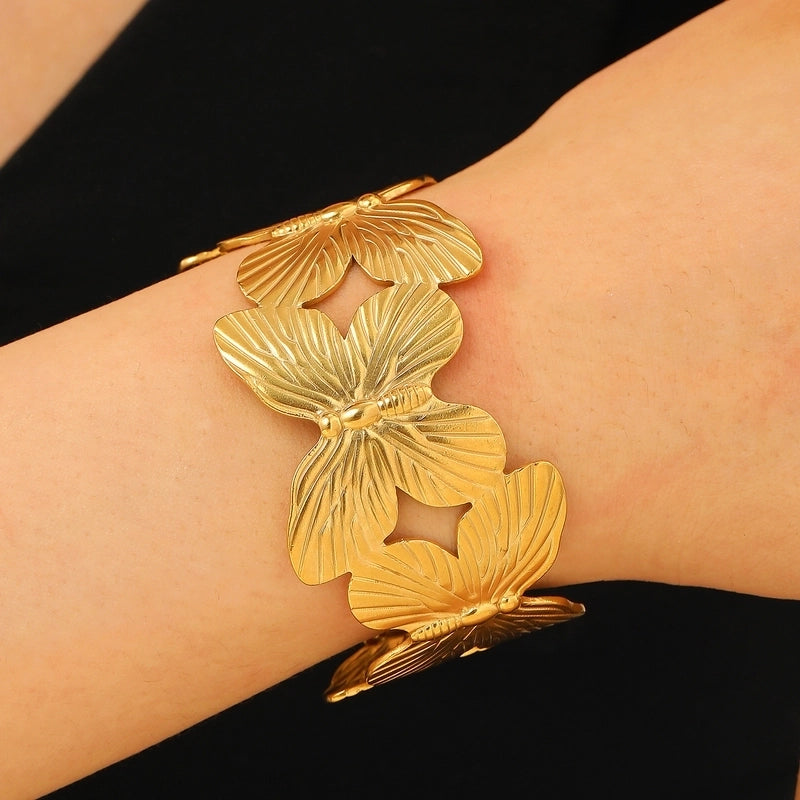 Casual Minimalist Streetwear Geometric 304 Stainless Steel Bangle In Bulk