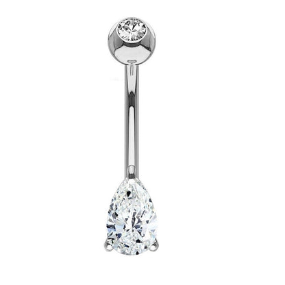 1 Piece Belly Rings Minimalist Heart Shape Wings Butterfly 316L Stainless Steel Copper Inlay Zircon